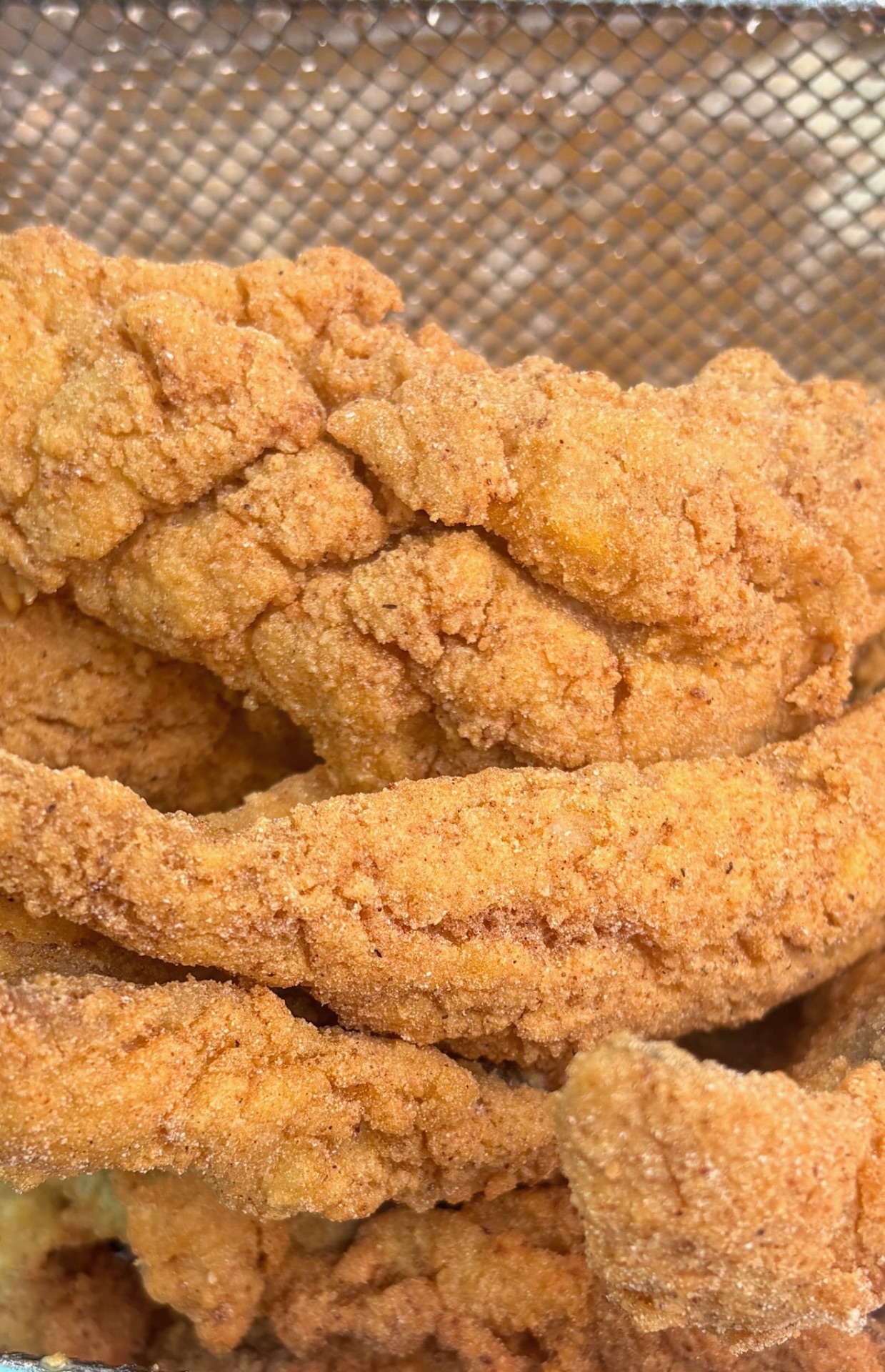 Golden crispy fried catfish fillets